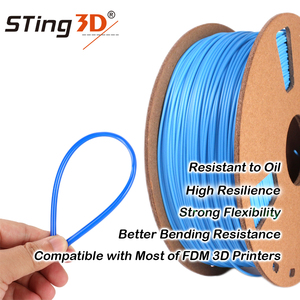 Filament d'impression 3D en TPU élastique flexible de 1,75 mm, matériau 95A, rouleau flexible de 1 kg, 500 g, 250 g, rouge, noir, pour impression 3D - Product Image 4