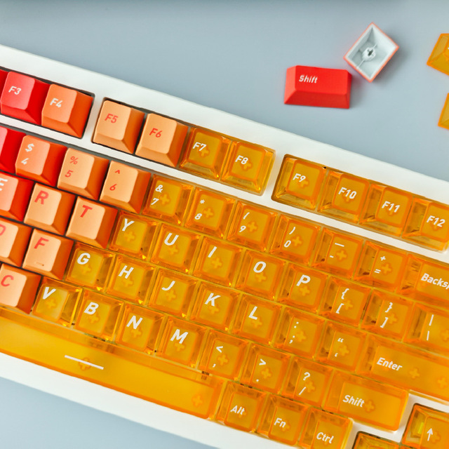 Heat Sublimation PC Material Cherry Powder Personality Key Cap Sunset Model Original Factory Highly Customized China Keyboard No