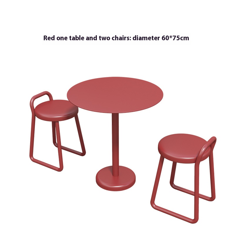 Rosso 60 cm un tavolo due sedie