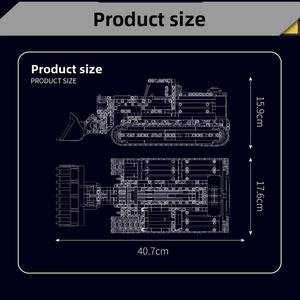 Mouldking Yuxing Engineering Pneumatic Groundhog Loader Télécommande Bulldozer Construction de voitures Jouet de modèle en plastique pour enfants Camion - Product Image 4