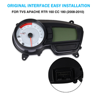 Compteur de Vitesse et Carburant Numérique 12V pour Moto avec Odomètre, Tachymètre et Horloge pour TVS APACHE RTR 160 CC 180
