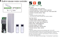 Fabricante 433Mhz Wifi Controlador de motor tubular incorporado Receptor y transmisor wifi para puerta de garaje/puerta enrollable YET846WFR
