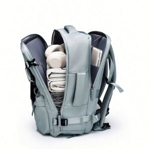 Bolsa de Viaje Negra de Gran Capacidad y Alta Calidad con Logotipo Personalizado, Mochila Duradera para Computadora Portátil de Negocios para Mujer - Product Image 3