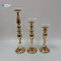 Candélabre en métal doré LEDA pour mariage, événements, décoration de table, centre de table de mariage