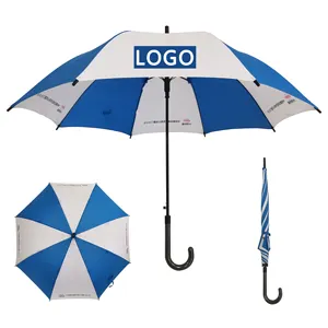 Sun City Promotion Straight Automatic Advertising Paraguas De Golf Umbrellas With Logo Prints Custom Made