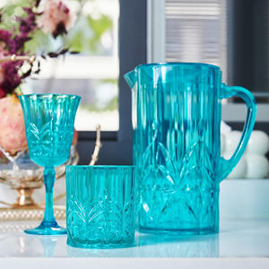 <span class=keywords><strong>Carafe</strong></span> à boisson en plastique écologique sans BPA, réutilisable, incassable, de 60 oz, style campagnard, pour cocktails, thé, bouilloire - Product Image 1