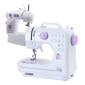 Mini Sewing Machine 2-Speed, Double Thread Portable Electric With Light Cutter Foot Pedal Household Multifunction Sewing Machine