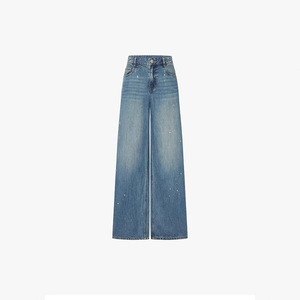 <span class=keywords><strong>Jeans</strong></span> en denim taille haute bleu roi pour femme, coupe droite décontractée, séchage rapide, collection automne, vente en gros - Product Image 2