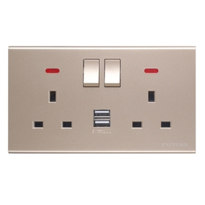 Bán buôn N21 10A/16A 13A đánh giá ổ cắm phổ quát với <span class=keywords><strong>switch</strong></span> và USBA tiêu chuẩn Anh PC thương mại Ổ cắm điện công nghiệp - Product Image 1