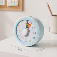 Minuteur visuel mécanique analogique rotatif à chiffres pour enfants, 60 minutes, avec aimant, pour restaurant, table, bureau, cuisine, étude, cadeau, tour de magie