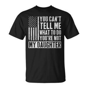 T-shirt « You Cant Tell Me What To Do Daughter » avec motif drapeau américain, en coton noir, coupe unisexe - Product Image 1