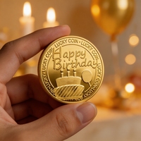 Nouvelles pièces de monnaie rondes en métal, souvenirs d'anniversaire, style euro, imprimées UV, peintes à l'or, pour artisanat