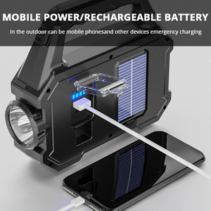 Linterna de Mano Recargable con Energía Solar LED de Alto Brillo, Batería Integrada de ABS, Resistente al Agua IP54, Luz de Emergencia para Camping - Product Image 2