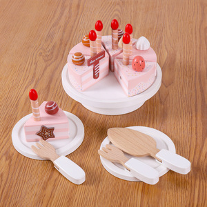 Classic Creative Wooden Birthday <b>Cake</b> Toy Set with Candles, Fruits and Cutting Accessories Montessori Pretend Play <b>Gift</b> for Kids - Product Image 2