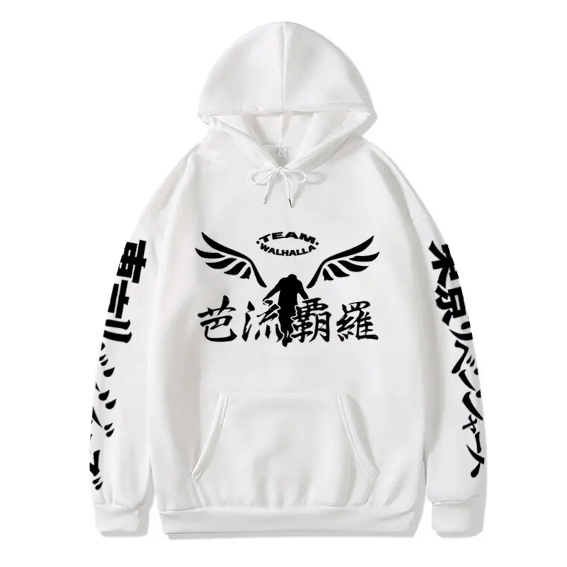 Anime Gambar Valhalla Tokyo Revengers Kawaii Hoodie Aesthetic Pocket Casual Loose Sweatshirts Anime Tokyo Revengers Tops Moletom