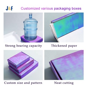 홀로그램 종이 배송 상자 선물 포장을위한 맞춤형 로고 무지개 빛깔의 골판지 우편물 상자 - Product Image 6