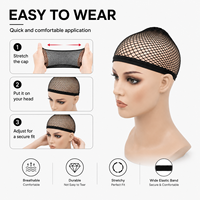 Bonnet en maille élastique pour la confection de perruques, vente en gros, filet à cheveux en nylon, accessoires pour perruques