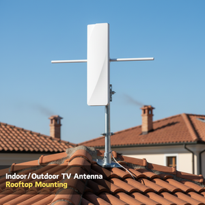 Antena HDTV Exterior Multidireccional de Panel Plano Antop de Alta Ganancia 36dB, Impedancia 75, VHF/UHF Mejorada, VHF-Tierra/Poste/Pared - Product Image 2