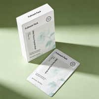 Sachet cosmétique personnalisé à trois soudures pour emballage de masques faciaux, pochette plate en PET/PE avec encoche de déchirement
