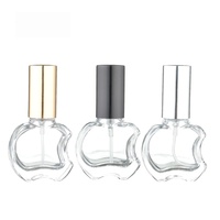 Flacon de parfum en verre transparent en forme de pomme avec logo personnalisé, bouchon doré, argenté ou noir, vide, rechargeable, mini flacon de parfum
