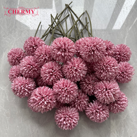 Bunga Allium Sutra Buatan DC119 Single Head Warna Dusty Pink Purple Faux Globe Thistle Untuk Dekorasi Pernikahan Grosir
