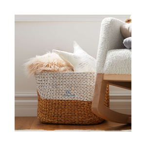 Wholesale Water Hyacinth <strong>Wicker</strong> <strong>Basket</strong> with Handles Eco-friendly Sundries Book Water Hyacinth <strong>Stair</strong> Storage <strong>Basket</strong> - Product Image 3