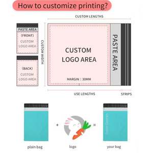 Sac d'expédition personnalisé de grande taille avec logo, sac de courrier en poly recyclé bleu avec logo personnalisé - Product Image 4