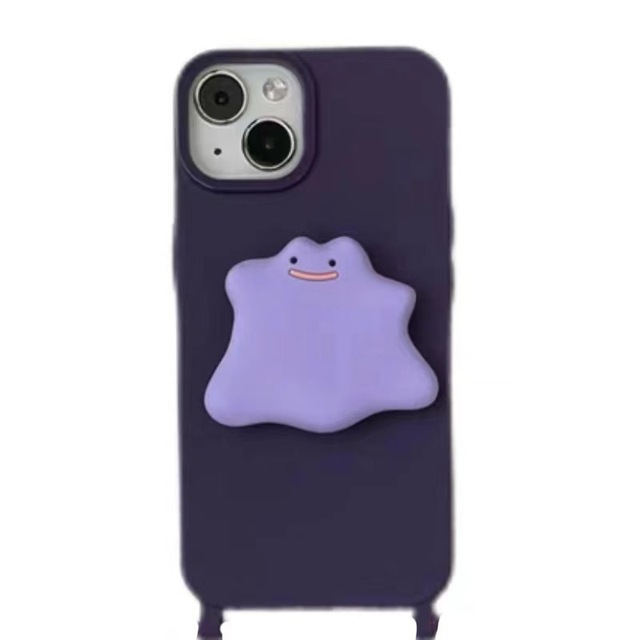 New Fashion Creative Funny Cute Bracket With Long Short Lanyard Phone Bag for IPhone 16 15 14 13 12 11