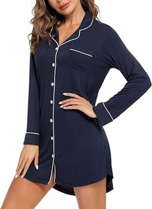<span class=keywords><strong>Camicia</strong></span> <span class=keywords><strong>da</strong></span> <span class=keywords><strong>Notte</strong></span> in Raso Traspirante per Donna, <span class=keywords><strong>con</strong></span> <span class=keywords><strong>Bottoni</strong></span> e Maniche Lunghe, Lunghezza al Ginocchio, Taglie S-XXL - Product Image 4