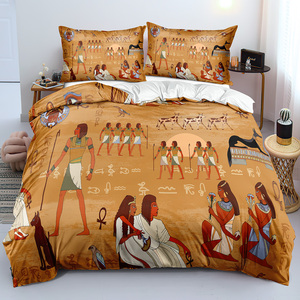 Cổ Egyptian bộ đồ giường thiết lập Quilt cover với 2 vỏ gối Tường Lịch Sử giấy da Pharaoh cũ Egyptian papyrus giường thiết lập - Product Image 2