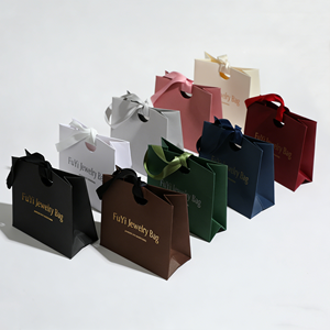 Bolsa de Papel Verde y Rosa con Impresión Personalizada para Joyería, Regalos, Manualidades y Compras, con Lazo y Logotipo Propio - Product Image 2