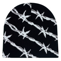 Gorro de punto jacquard de doble capa unisex con diseño de calavera, ideal para invierno, térmico, para exteriores, con estampado de personajes, común para viajes, ¡gran oferta!