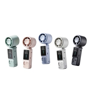 Mini ventilateur portatif à pales de turbine, refroidissement par air, contrôle 100 vitesses, pliable, portable à porter autour du cou, 3-en-1, batterie 3000mAh, faible bruit - Product Image 1