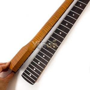 رقبة جيتار كهربائي ST مقاس 9.5 بوصة بـ22 فرتاً من خشب القيقب المحمص بنمط لهب النمر مع لوحة أصابع من خشب الورد - Product Image 2