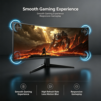 Monitor de Juegos Curvo de 49 Pulgadas con Panel VA, Ultra Ancho 32:9, 3840x1080, 144Hz, 300cd/m, 1ms, FreeSync, HDR, 100% sRGB