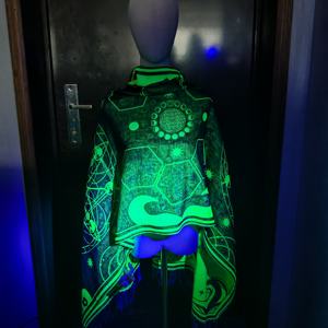 カスタムUV反応性パシュミナスカーフ卸売、音楽フェス用ロングカシミヤ風ショール - Product Image 4