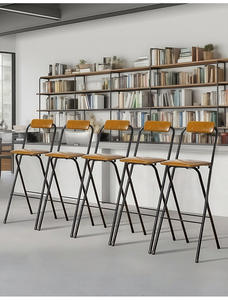 Tabouret de bar moderne pliable et portable - Tabouret haut avec dossier, couleur personnalisée, usage commercial pour la maison, le bar, l'hôtel, les installations de loisirs - Product Image 2