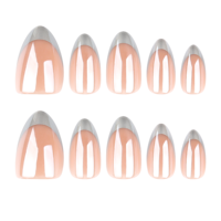 30 faux ongles chromés réutilisables sans colle, ongles artificiels en acrylique, logo personnalisé, carte de présentation pour ongles à presser