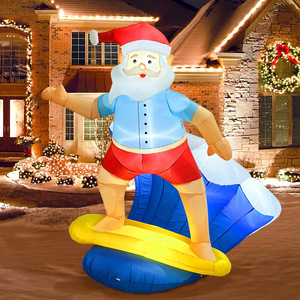 6ft Low Outdoor Christmas Año Nuevo Decoración Navidad Inflable Surf <span class=keywords><strong>Santa</strong></span> <span class=keywords><strong>Claus</strong></span> - Product Image 1