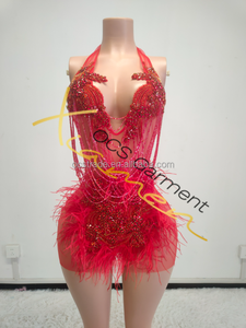 Женское вечернее платье с перьями и 2025 - Product Image 4