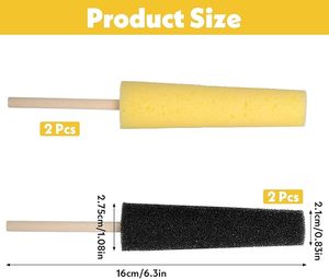 Herramientas de Cerámica para Modelar y Tallar, Palos de Cerámica Amarillos y Negros para Esculpir, con Esponja de PU para Recortar y Limpiar - Product Image 2