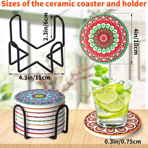 Posavasos de pizarra por sublimación al por mayor, posavasos de cerámica brillante, posavasos de cerámica absorbente de agua con parte trasera de corcho - Product Image 5
