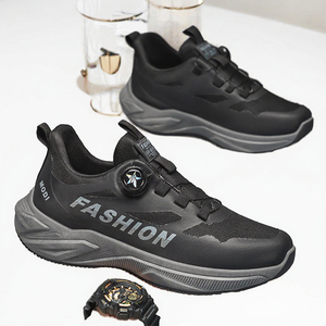Nouvelles Chaussures de Sport d'Été pour Hommes en Maille avec Bouton Rotatif, Semelle Souple, Amorti et Soutien de la Voûte Plantaire, Ultra-légères, Décontractées pour Étudiants - Product Image 2