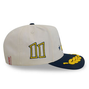 Factory Customized 5 Panel Baseball Caps Oxford <b>Fabric</b> Sporty Two Tone Flat Embroidery Curved Brim Snapback Hat - Product Image 5