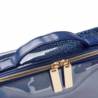 Pochette Mini Mahjong Scintillante en PVC Résistant à l'Eau, Trousse de Toilette Zippée pour Jeu de Piscine, Salle de Sport, Fête Estivale