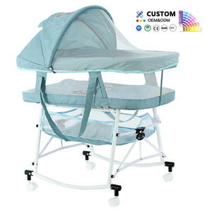 Kids Travel Sleeping Bedding Set Beds Newborn Baby Modern Metal Luxury Foldable Crib Bassinet with <strong>Breathable</strong> Net for Bedroom - Product Image 2