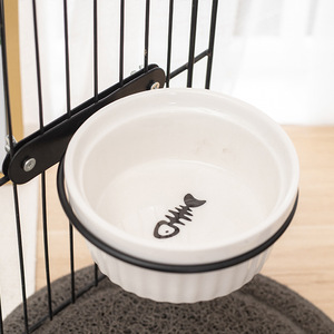 Ceramic <b>Cat</b> Food Bowl Hanging Anti Tipping For Pet <b>Cage</b> Small Size - Product Image 1