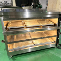 Armoire chauffante électrique double couche pour aliments, avec alimentation automatique en eau et contrôle de l'humidité, pour restaurants de snacks