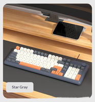 Clavier de jeu à membrane filaire rétroéclairé par LED Shi Ba Du, 104 touches, design bicolore, bouton rotatif personnalisable, clavier de bureau ergonomique