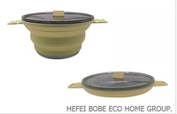 Boîtes à lunch Bento en silicone pour le stockage des aliments en Offre Spéciale rond écologique Récipient de stockage des aliments pliable résistant à la chaleur
